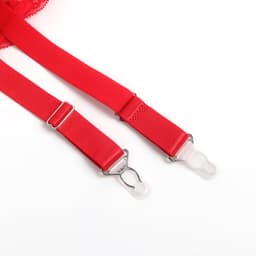 Zeloria Erotische Lingerie Jarretelgordel met Bijpassende Slip – Luxe Kant – Rood – XL/XXL — thumbnail 8