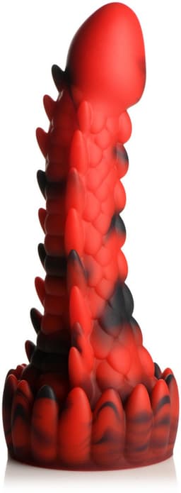 Demon Rising - Schubben Draak Siliconen Dildo - Rood/Zwart — thumbnail 5
