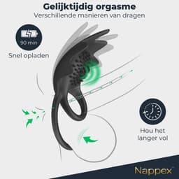 Cockring Vibrerend - Nappex™ Manu Vibrerende Penisring met Afstandsbediening [Discreet Verzonden] - Siliconen Cockringen - Sex Toys voor Koppels - Vibrators voor Mannen en Vrouwen - Zelf Aftrekken - Kamasutra - Erotiek — thumbnail 6