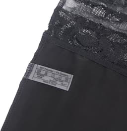 Zeloria Matte Wetlook / PU leer Kousen met Kant Rand – Zwart – Thigh High Stockings met Lace Top – XS-M — thumbnail 8