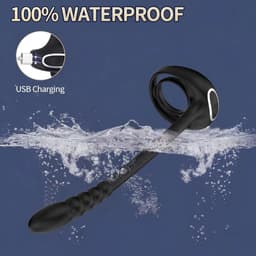 Satin touch® - Luxe Prostaat Vibrator - Anaal Vibrators voor mannen - Cockring - Met app te bedienen – Prostaat Stimulator – Sex toys voor mannen - Zwart - Sex speeltje — thumbnail 3