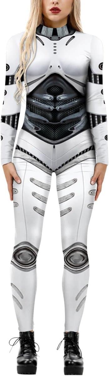 Robot Punk Bodysuit voor Dames en Heren - 3D Print Cosplay en Carnaval Kostuum — afbeelding 1