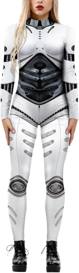 Robot Punk Bodysuit voor Dames en Heren - 3D Print Cosplay en Carnaval Kostuum — thumbnail 1