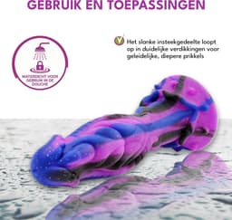 JustFun Fantasy Dildo - 25 CM - Met Zuignap - Sex Toys voor Mannen & Vrouwen - Monster Anal Plug XXL - Mystic Beast Paars — thumbnail 3