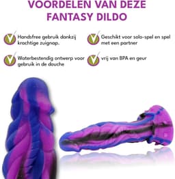 JustFun Fantasy Dildo - 25 CM - Met Zuignap - Sex Toys voor Mannen & Vrouwen - Monster Anal Plug XXL - Mystic Beast Paars — thumbnail 2