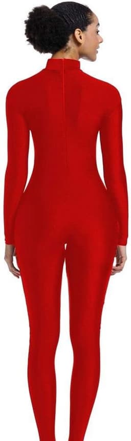 Unisex Full Body Catsuit Dames Turnpakje Hoge Hals Lange Mouwen Spandex — thumbnail 5