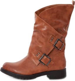 Stoere Dames Biker Laarzen met Gespen - Enkelhoge Motorstijl — thumbnail 3