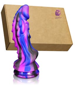JustFun Fantasy Dragon Dildo - 22 CM - Met Zuignap - Sex Toys voor Mannen & Vrouwen - Monster Anal Plug XXL - Paars — thumbnail 3