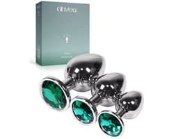 Metalen Buttplugs voor mannen en vrouwen - Buttplug Set 3-Delig - Anal & Butt Plug - Groen