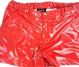 BamBella ® - Korte broek Maat S/M Datex Rood (Latex en stof SM kleding BDSM erotische heren kleding ondergoed lingerie onderbroek zwart — thumbnail 3