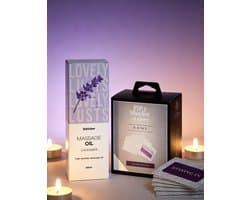 kaartspellen voor koppels – satisfyer massageolie lavendel 250 ml – geschenkset voor vrouwen– spelletjes voor volwassenen