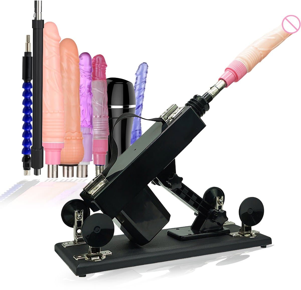 Premes - Sex Machine Pakket - Met 8 Opzetstukken - Inclusief Dildo's + Pocket Pussy - Seksspeeltjes Voor Mannen - Vrouwen - Neukmachine - Sexmachine - Man - Vrouw - Fuck Machine - Pocketpussy - Dildo Machine - Sex Toys - Seks Toys — afbeelding 1