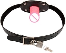 Gag Penis - Mondknevel - BDSM - Verstelbaar - 5CM - Roze - Slot — thumbnail 1
