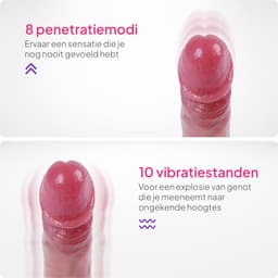 Pure Pleasure® Vibrators voor Vrouwen - 3 in 1 Dildo Vibrator - 8 Stuwstanden – 10 Vibratiestanden – Oplaadbaar – Waterdicht - Met Zuignap – Inclusief Afstandsbediening — thumbnail 7