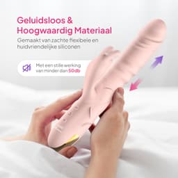 Pure Pleasure® Vibrators voor Vrouwen - 3-in-1 Vibrator met Stootfunctie, Pulsaties & Vibraties – Dildo - Vibrator - Clitoris Stimulator – 10 Stootstanden – 7 Vibratiestanden – Roze – Oplaadbaar & Stil — thumbnail 6