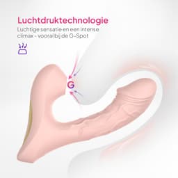 Pure Pleasure® Vibrator voor Vrouwen – Luchtdruk Vibrator met G-spot Stimulator – Seksspeeltjes voor Vrouwen & Koppels – 15 Standen – Clitoris & Dildo Vibrator – Oplaadbaar – Fluisterstil – Roze — thumbnail 4