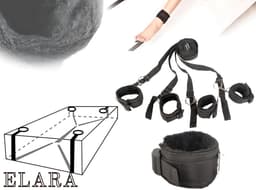 Elara BDSM Bondage Set Bedboeien - Verstelbare - Zacht Pluche - Bed Bondage Set voor Onder het Bed Door — thumbnail 7