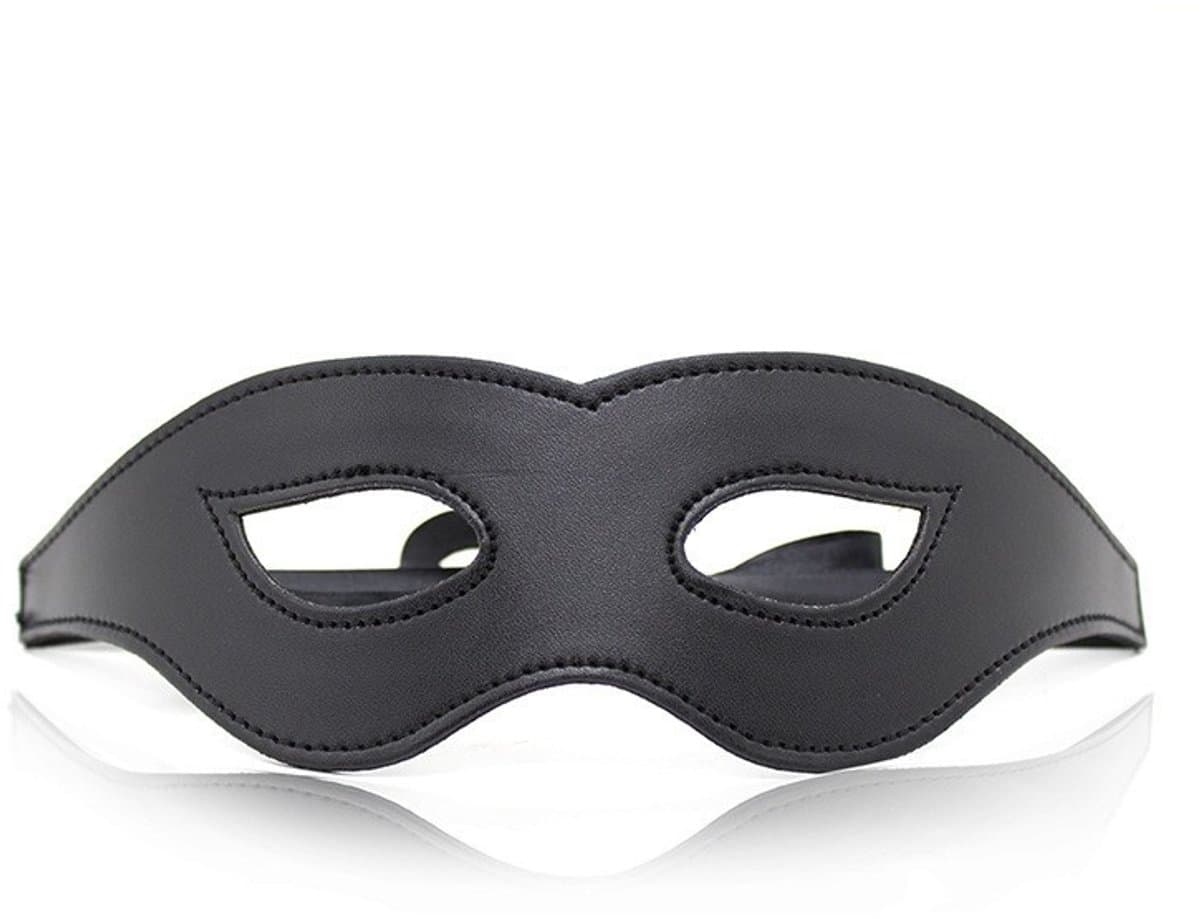Nooitmeersaai - Oogmasker met elastiek - PU leer - Zwart - One-size — afbeelding 1