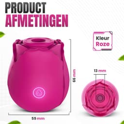 Lovemytoy® Roos Vibrator – Clitoris Zuiger met 10 Standen – Bloem Vibrator voor Vrouwen – Waterdicht & Oplaadbaar Sex Toy — thumbnail 5