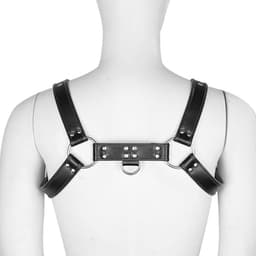 DOWO® - Harnas Mannen - Body Bondage - Kunstleer - SM - BDSM - Leren Harnas voor Man - Zwart — thumbnail 5