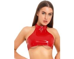 PU lederen topje vrouwen - Halve cup - Sexy en erotisch - Backless - Latex look
