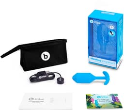 B-Vibe - Vibrerende Snug Plug 3 (L) Blauw — thumbnail 4