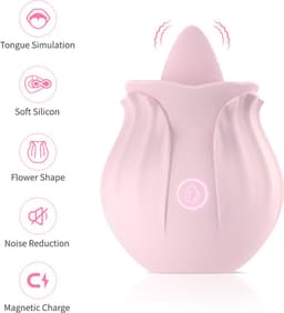 Likkende Tong Vibrator Licking Roze Clitoris sex toys voor Vrouwen — thumbnail 3