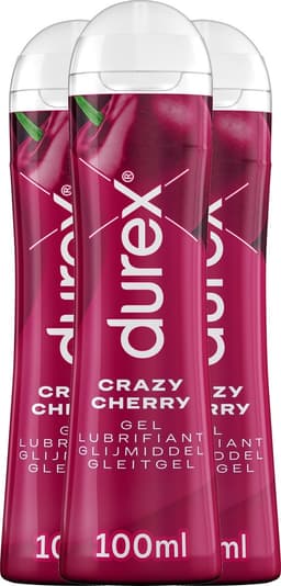 Durex Glijmiddel Crazy Cherry - Kers - waterbasis - 100ML - 3 Stuks - Voordeelverpakking — thumbnail 1
