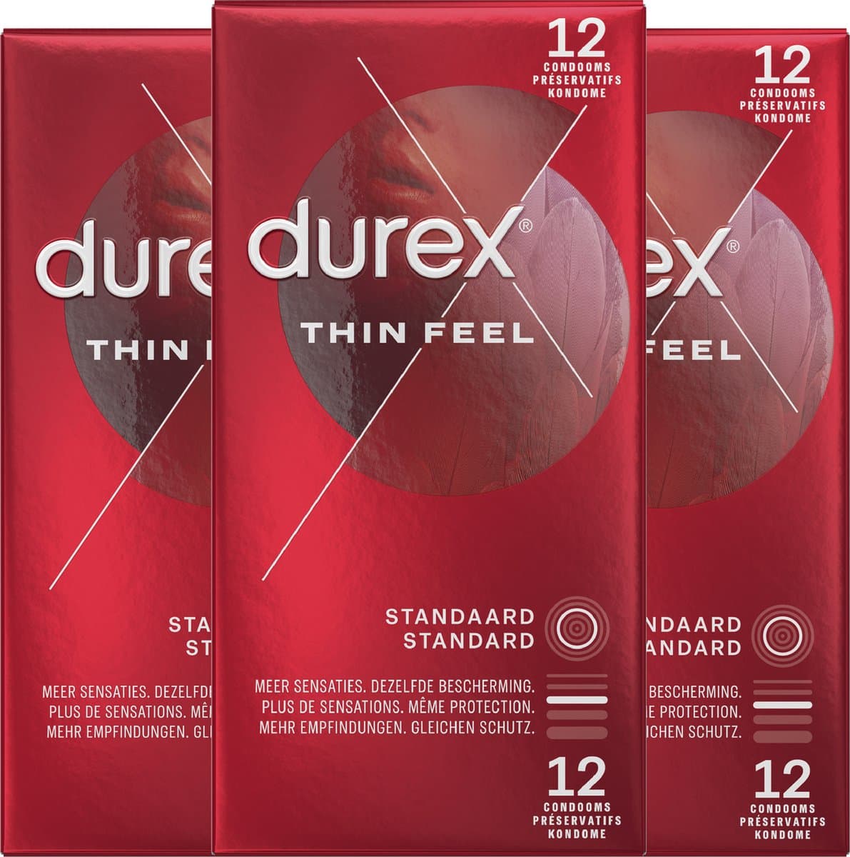 Durex - Condooms - Thin Feel - 3x 12 stuks — afbeelding 1