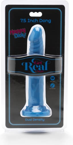 Get Real – Dual Density Dildo met Zuignap met Aders in Stijlvol Opvallend Ontwerp Verharde Kern - 19 cm – Blauw — thumbnail 3