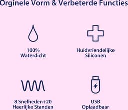 Intertoyseks Magic Wand Vibrator – Clitorisstimulator – 20 Modi & 8 Snelheden – Stil – USB-Oplaadbaar – Waterdicht – Roze — thumbnail 5