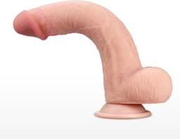LoveToy - Sliding Skin Dildo 9" / 23 cm (Ø 3.5 CM) - Nude — thumbnail 4