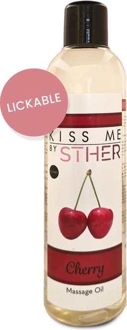 Sther Premium Massage olie en Glijmiddel 2-in-1 – Ontspannende Massageolie Erotisch – Kers – 250 ml – Nederlandse Productie — thumbnail 1