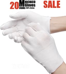 Witte katoenen Handschoen – Gloves Soft 100% Cotton Gloves Coin Jewelry Silver Inspection Gloves Stretchable Lining Glove - Handschoenen - Handschoenen Cotton Maat M 20Stuks/10Pairs      M       HiCHiCO — thumbnail 1