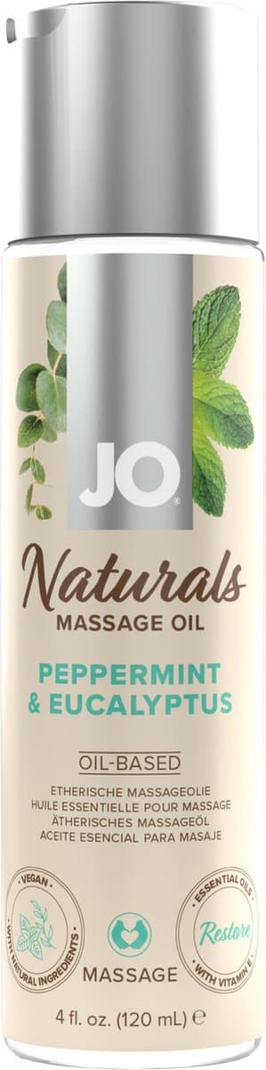 System JO - Naturals Massage Oil Peppermint En Eucalyptus - 120 ml — afbeelding 1