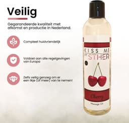 Sther Premium Massage olie en Glijmiddel 2-in-1 – Ontspannende Massageolie Erotisch – Kers – 250 ml – Nederlandse Productie — thumbnail 4