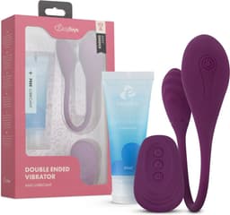 Easy Choice - Koppelvibrator - Sex Toys voor Vrouwen en Mannen - Vibrators voor Vrouwen en Mannen - G-Spot Vibrator - Koppel Vibrator - Glijmiddel Waterbasis - EasyGlide Glijmiddel - Erotische Giftset - Cadeau Vrouw en Man - EasyToys - Paars — thumbnail 1