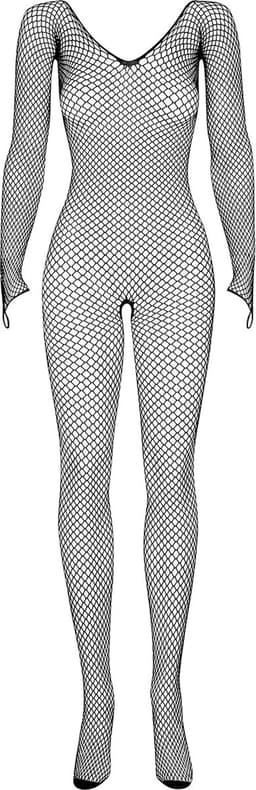 Obsessive Kuisloze Visnet Catsuit - Erotische Catsuit- One Size - Zwart — thumbnail 9