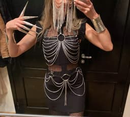 Full Body Harness Leather Belt With Chains | Verstelbaar Harnas met ketting | Sexy Waist Goth Accessories — thumbnail 4