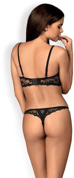 Obsessive Letica Open Bh en string 2 st. Set - Erotische Lingerieset - Maat L/XL - Zwart — thumbnail 5