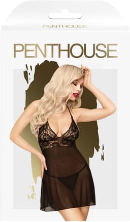 Penthouse Lingerie Bedtime story - Erotische Babydoll met String - Maat S/M - Zwart — thumbnail 8