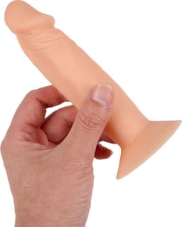 Banoch | rechte beige siliconen dildo met zuignap | small | 17 cm lang | Ø 3.2 cm — thumbnail 2