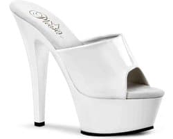 Pleaser - KISS-201 Muiltjes - Paaldans schoenen - 42 Shoes - Wit
