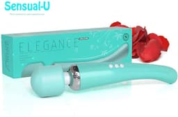 Sensual U - Elegance Wand Vibrator - Krachtige Clitoris Stimulator - 20 Standen - Fluisterstil - USB Oplaadbaar - Cyaan — thumbnail 2