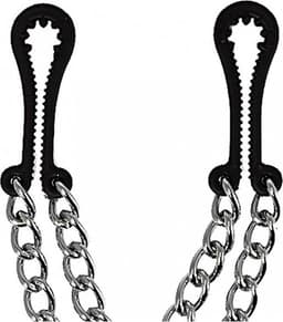 Rimba Bondage Play - Tepelklemmen - Plastic Getand - Met dubbele Ketting — thumbnail 1