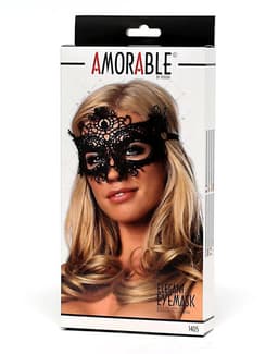 Amorable - Kanten Oogmasker - Eyes Wide Shut - Breed - Zwart — thumbnail 2