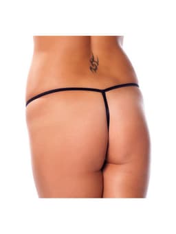 Amorable - Erotische G-string - Zwart Kant Met Parelsnoer Door Kruis - One Size — thumbnail 3