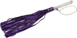 Rimba Bondage Play - Flogger - Suede Stroken - Zweep Met Metalen Handvat - Paars — thumbnail 1