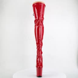 Flamingo-3063 hoge overknee stiletto laars met veters en extreem hoog plateau glanzend rood - Fetish Exotic Dancing - (EU 36 = US 6) - Pleaser — thumbnail 3