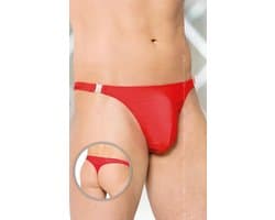 SoftLine Collection - Sexy satijnen herenstring met sluiting aan de zijkant - rood L